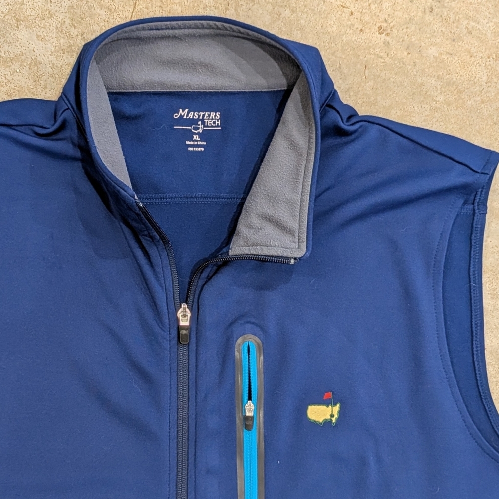 Blue Sleeveless Vest with Embroidered Logo
